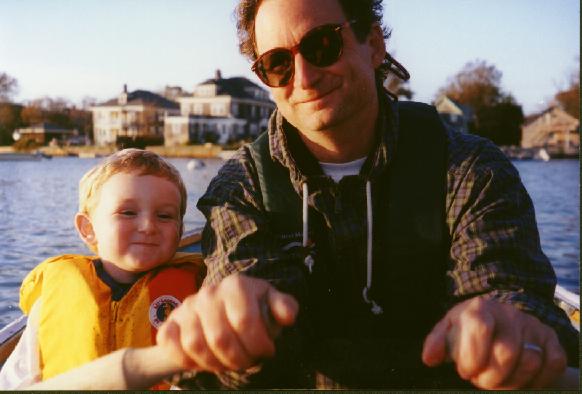 Jim and Oliver rowing